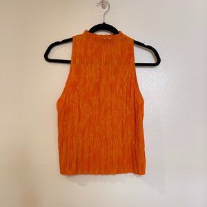 Zara High Neck Orange Tank